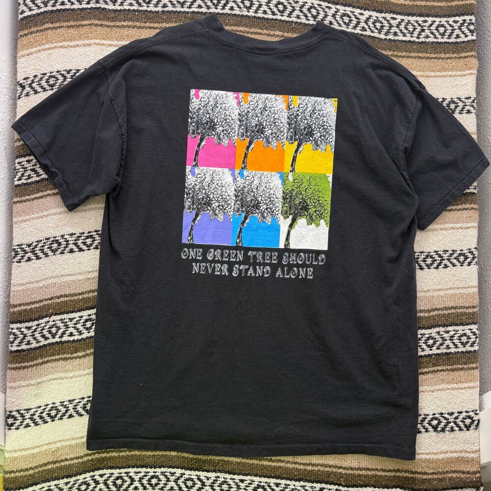 Vintage 90's One Green Tree Should Never Stand Alone Black Oversized Shirt 2XL